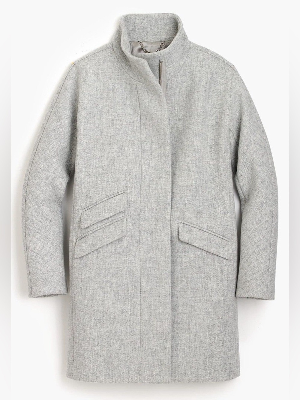 J.Crew Women’s Italian Stadium Cloth by Nello Gori Gray Cocoon Long Over Coat